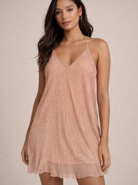 Shimmery Pink Slip Dress
